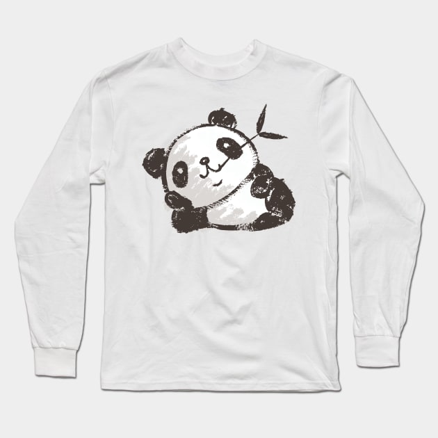 Panda that is relaxing Long Sleeve T-Shirt by sanogawa